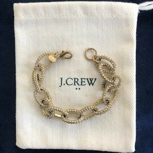 J. Crew Factory Bracelet Gold Pavé Oversized Oval Links